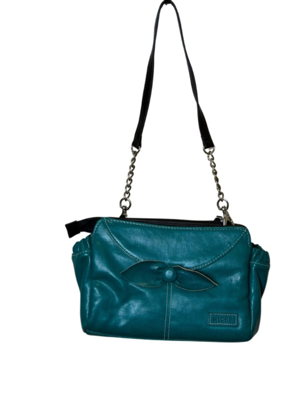 Miche | Teal Faux-Leather Shoulder Bag with Chain Strap | NWOT